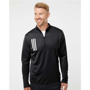 Mens Adidas 3 Stripes Quarter Zip
