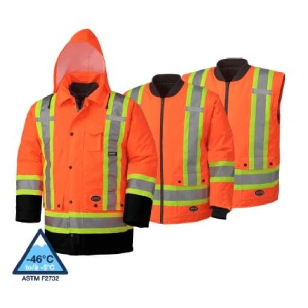 7-IN-1 Safety Parka - Safety Orange