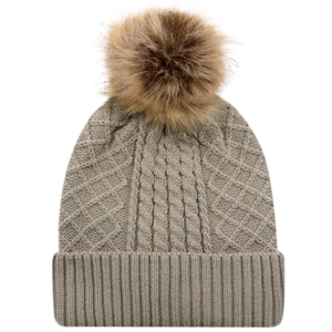 Cable Knit Toque With Satin Lining