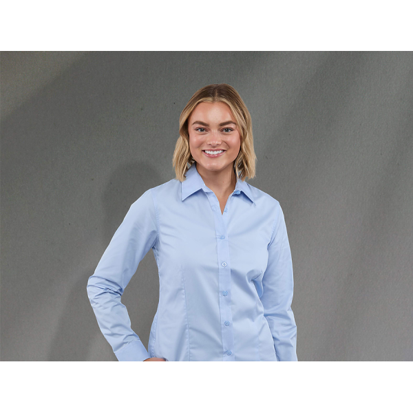 Ladies Wilshire Full Button Long Sleeve Shirt