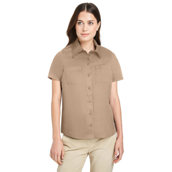 Ladies Double Pocket Short Sleeve Work Shirt