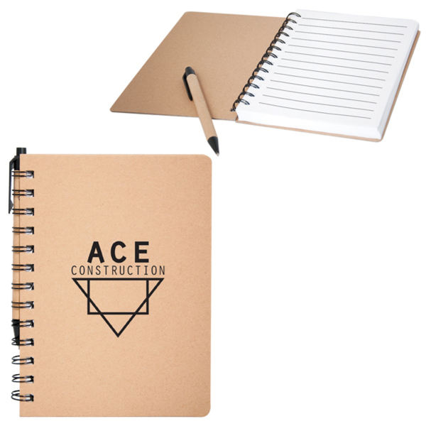 Recycled Cardboard Notebook with Paper Pen