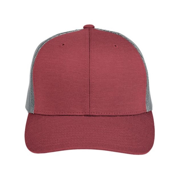 Adult Heather Trucker Cap with Faux Leather Patch - Image 6