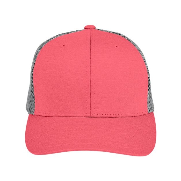 Adult Heather Trucker Cap with Faux Leather Patch - Image 7