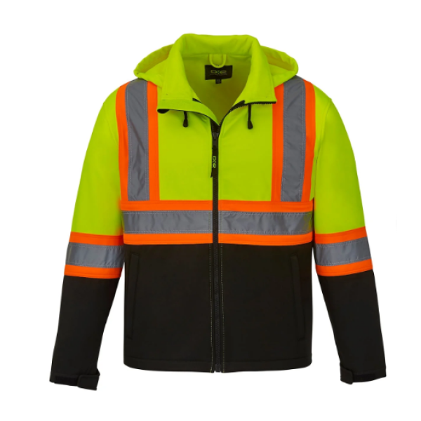 Adult Hi-Vis Softshell Jacket w/ Detachable Hood