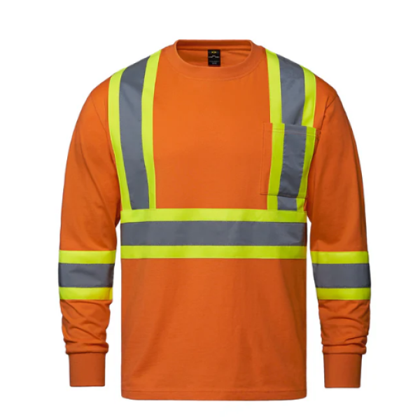 Adult Cotton Long Sleeve Hi-Vis T-Shirt