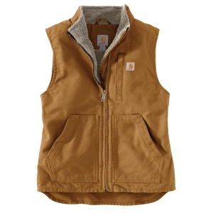 Carhartt Ladies Loose Fit Washed Duck Sherpa Lined Mock Neck Vest