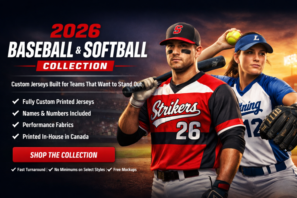 Custom jerseys for baseball and softball