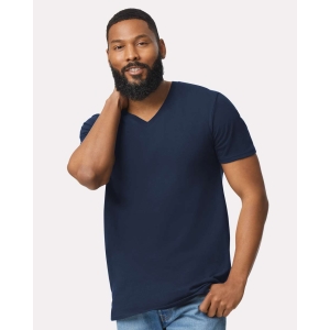 Adult Gildan Softstyle Vneck Cotton T-shirt