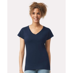 Ladies Gildan Softstyle Vneck Cotton T-shirt