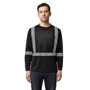 Adult HiVis Volt Performance LS Tee with Segmented Stripes
