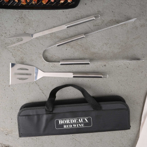 Grill Easy 3 Piece Stainless BBQ Utensil Set With Case