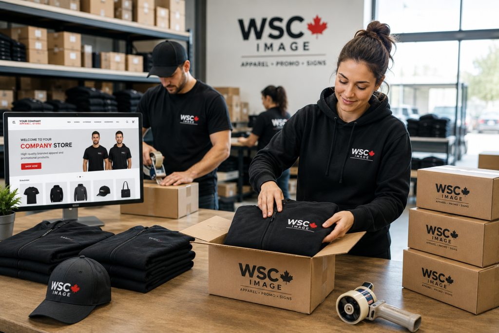 corporate branding packing items
