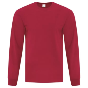Adult Cotton Long Sleev Tee with Side Seam
