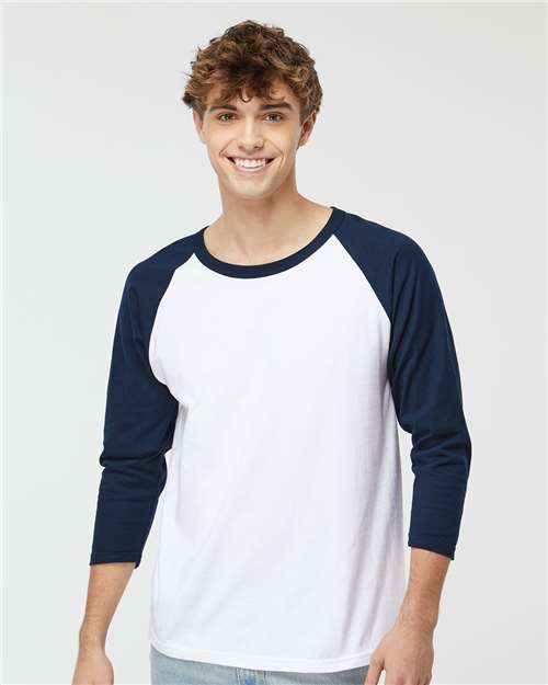 Raglan Three Quarter Sleeve Baseball Tee 7 Raglan Three Quarter Sleeve Baseball Tee - Image 7