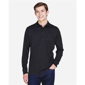 Mens Performance Long-Sleeve Pocketed Polo