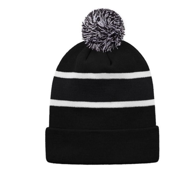 Hat Trick - Striped Knit Cuff Toque With Pom-Pom 5 Hat Trick - Striped Knit Cuff Toque with Pom-Pom - Image 5