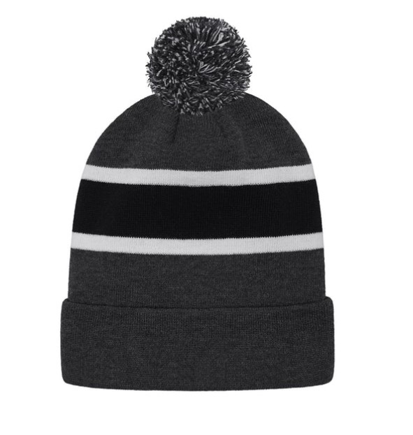 Hat Trick - Striped Knit Cuff Toque With Pom-Pom 8 Hat Trick - Striped Knit Cuff Toque with Pom-Pom - Image 8